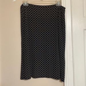 Black skirt with beige circle pattern